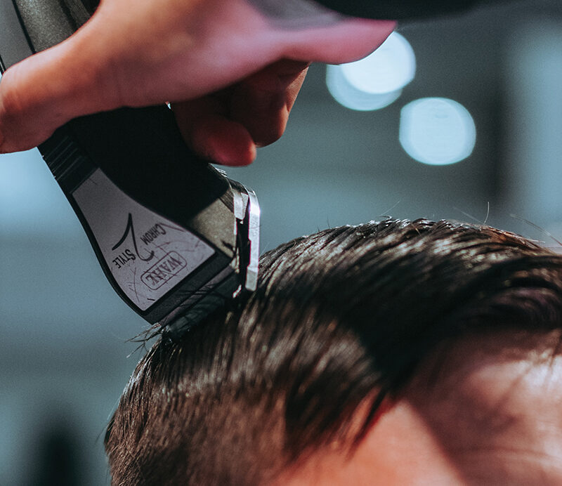 man having a haircut